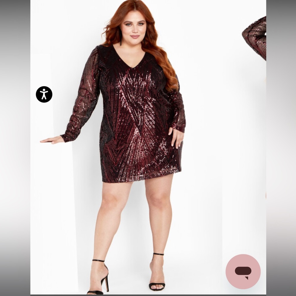 City Chic Micah Sequin Dress - ruby
Size 24  XXL. NWT